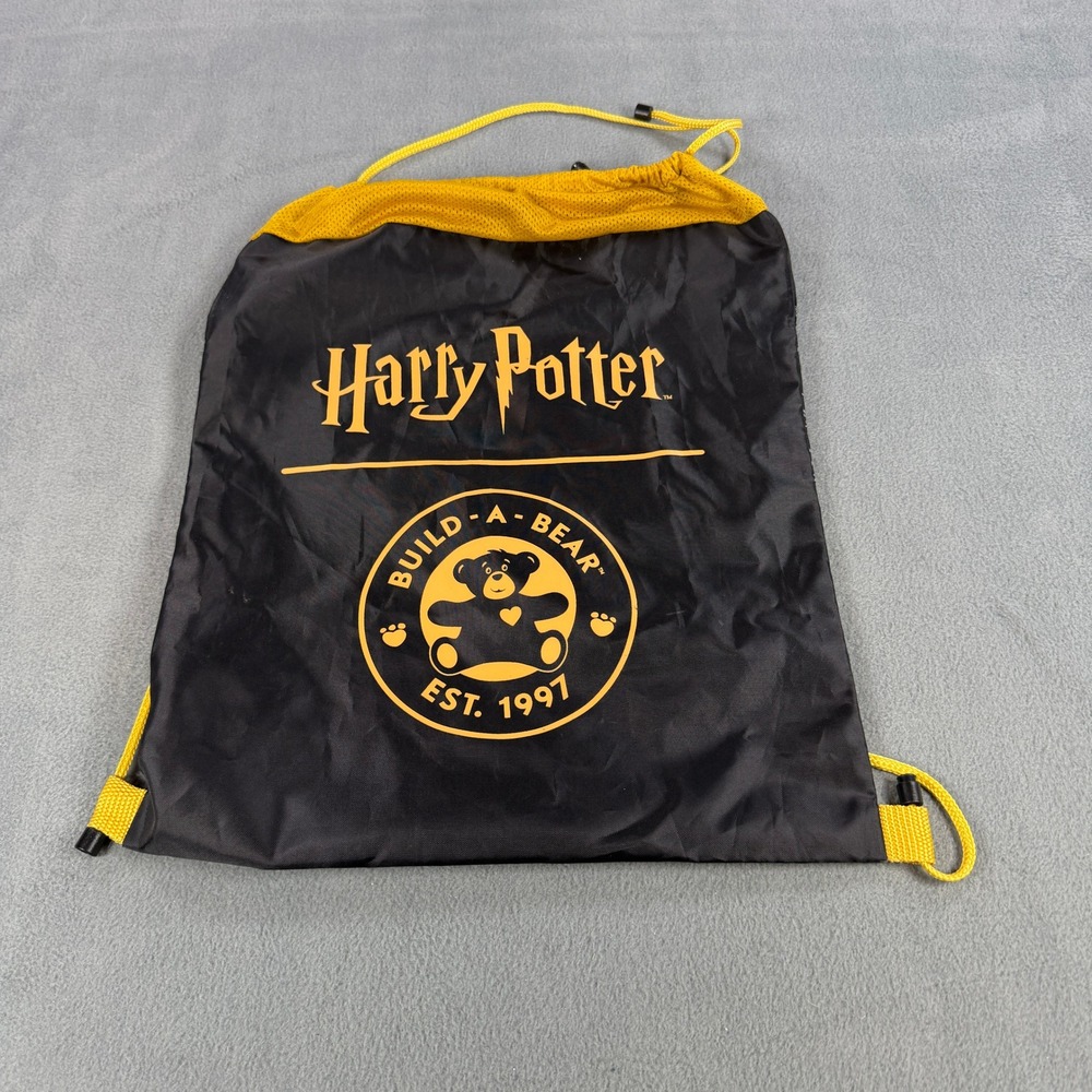Harry Potter‎ Build-A-Bear Drawstring Bag Black Yellow Cinch Sack Platform 9 3/4